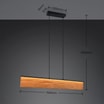 Lampa wisząca LED jasne drewno czarna KALEA - 7