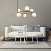 Lampa wisząca 6 kul złota AMILY - 2