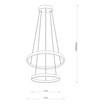 Lampa wisząca LED 2 pierścienie czarna BRENO 60 cm - 2