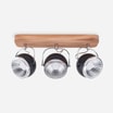 Lampa sufitowa 3 reflektory dąb olejowany czarna BALL WOOD - 1