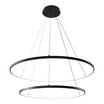 Lampa wisząca LED 2 pierścienie czarna BRENO 80 cm - 1