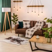Lampa na drewnianym trójnogu abażur biały LOTTA - 3