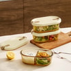 Pojemnik lunchbox, szklany, z przegródką, 700 ml - 3