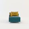 Sofa rozkładana niebiesko-żółta LETTO prawa - 3