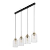 Lampa wisząca listwa 4 klosze transparent SATIPO 4 - 5