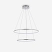 Lampa wisząca LED 2 pierścienie chrom MARSEILLE - 1