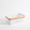 Kosz do przechowywania biały 36x27x13,5 cm - 1