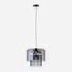 Lampa wisząca dymione szkło czarna NIRA 43 cm - 1