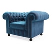 Fotel welurowy niebieski CHESTER - 1
