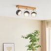 Lampa sufitowa 3 reflektory dąb olejowany czarna BALL WOOD - 2