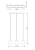 Lampa wisząca 3 szklane klosze miedź MONIC - 3