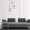 Lampa wisząca transparentna okrągła podstawa DEVI 3 - 3