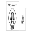 Żarówka LED E14 6W ORO-E14-C35-FL-CLARO-6W-WW barwa ciepła - 2