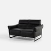 Sofa 2 osobowa skórzana czarna MILANO - 2