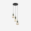 Lampa wisząca 3 klosze okrągła podstawa SOPHIA GREEN COGNAC - 2