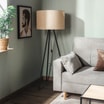 Lampa podłogowa na czarnym trójnogu JUTA - 2