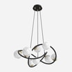 Lampa wisząca 8 kloszy kule czarno-złota NISYRO - 4