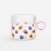 Kubek szklany w kwiaty SYLVI 400 ml - 1