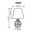 Lampa stołowa z abażurem różowo-biała 35,5 cm - 2