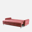 Sofa 3-osobowa rozkładana purpurowa metalowe nóżki ELARA - 2