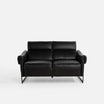 Sofa 2 osobowa skórzana czarna MILANO - 1