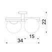 Lampa sufitowa 2 klosze kule czarno-złota IDRIS II - 2