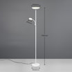 Lampa podłogowa ledowa biała z wymiarami widoczna od przodu.