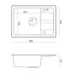 Komplet zlewozmywak QUADRON czarny SMART 62x44 cm z baterią, dozownikiem, matą i syfonem - 5