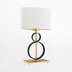 Lampa stołowa z abażurem czarno-złota PERSEO - 1