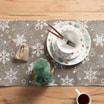 Bieżnik w śnieżynki szary VINTRO 40x120 cm - 2