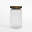 Pojemnik szklany z akacjową pokrywką 1000 ml - 1