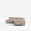 Narożnik z regulowanymi zagłówkami, beżowy, rozkładany, LARA, prawy - 3