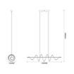 Lampa wisząca LED listwa ze wstęgą czarna ESERO - 5
