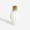 Wazon ceramiczny, biało-złoty, 25,5 cm - 1