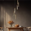 Lampa wisząca LED podstawa okrągła czarna drewniana ELIOT VI - 4