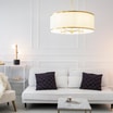 Lampa wisząca abażur biało-złota ABBANO - 4
