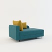 Sofa rozkładana niebiesko-żółta LETTO lewa - 3