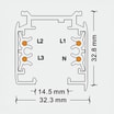 Szyna montażowa trójobwodowa czarna TRACER 200 cm - 3