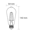 Żarówka ozdobna retro LED E27 4W barwa ciepła ORO-E27-ST64-FL-AMBER-4W - 3