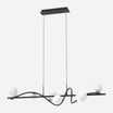 Lampa wisząca 6 kloszy kule czarno-złota NISYRO - 3