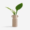 Wazon ceramiczny z uchwytami beżowy 22 cm - 2