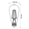 Żarówka ozdobna retro LED E27 1,3W barwa ciepła ORO-E27-ST64-FL-AMBER-1,3W-WW - 5