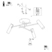 Lampa sufitowa 3 regulowane reflektory czarno-złota AXION - 6