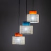 Lampa wisząca okrągła podstawa 3 abażury DUO JUTA - 2