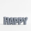 Dekoracja napis HAPPY szary - 1