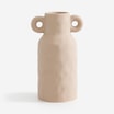 Wazon ceramiczny z uchwytami beżowy 22 cm - 1