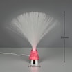 Lampa stołowa ledowa z włóknami świetlnymi z wymiarami widoczna od przodu.