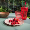 Kubek plastikowy ze słomką czerwony 500 ml - 2
