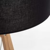 Lampa na drewnianym trójnogu abażur czarny TREVISO - zdjęcie 3