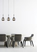 Lampa wisząca 3 szklane klosze miedź MONIC - 2